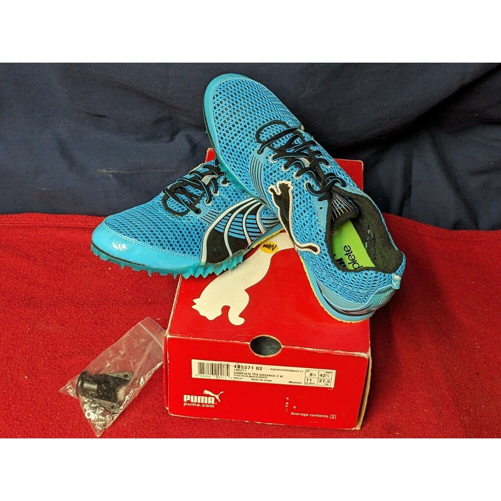 Puma Complete TFX Distance 3 Women size 11 US Fluo Blue/Black/White 185371, NEW